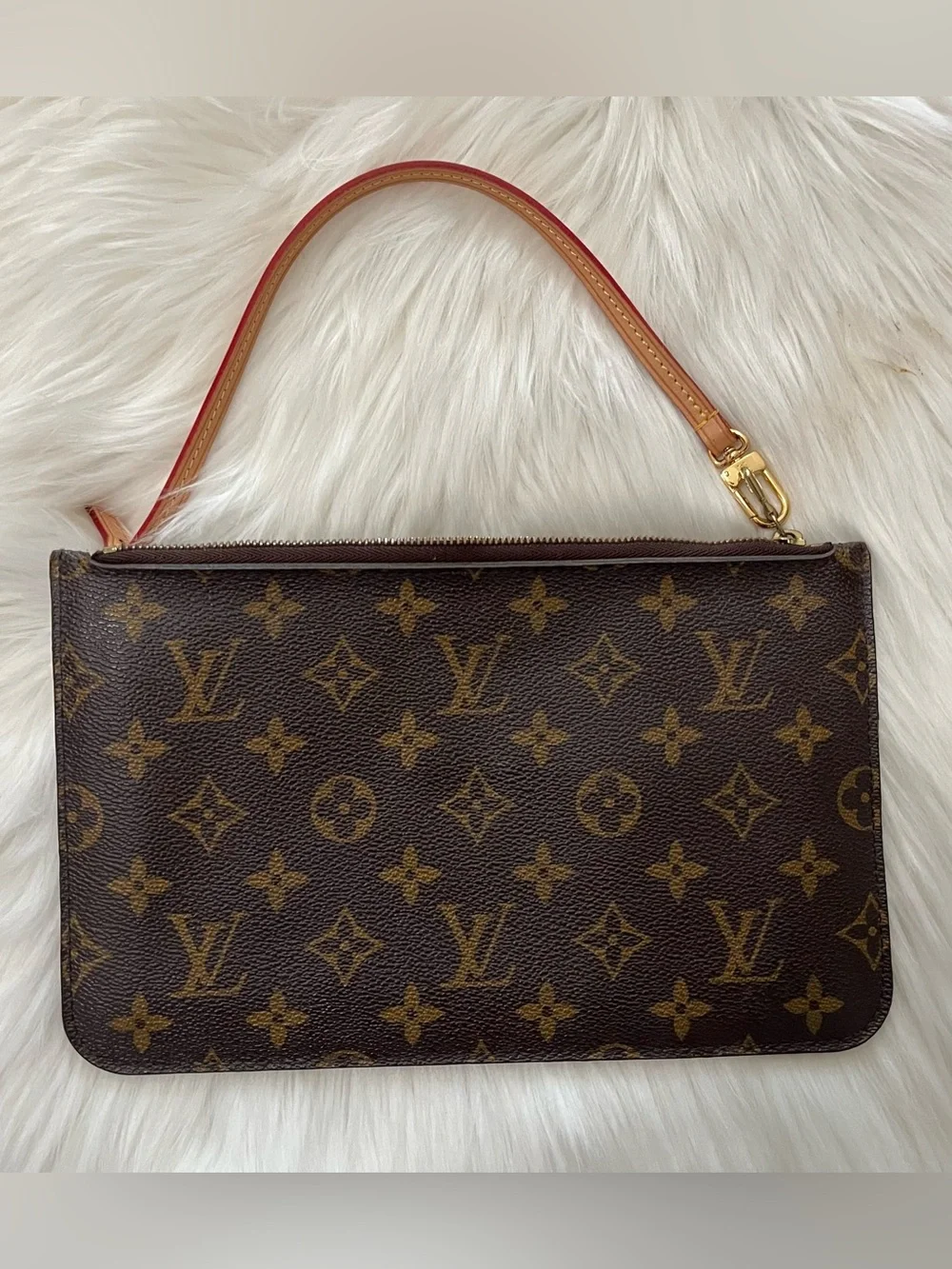 LOUIS VUITTON Monogram Brown Pouchette Hobo Mini Bag Pouch Baguette - Picture 2 of 13